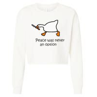 Murder Duck Untitled Duck Game Duck With Knife Meme Cropped Pullover Crew