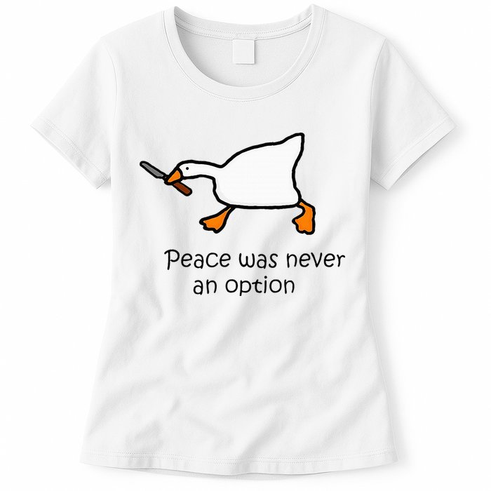 Murder Duck Untitled Duck Game Duck With Knife Meme Womens T-Shirt