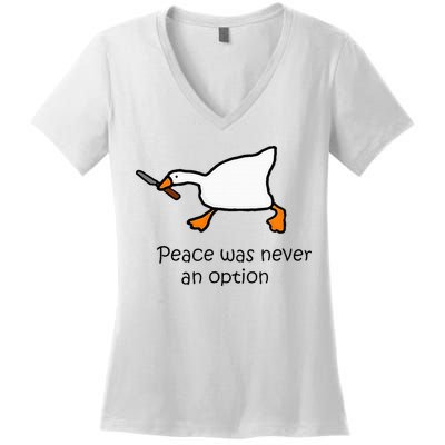 Murder Duck Untitled Duck Game Duck With Knife Meme Women's V-Neck T-Shirt
