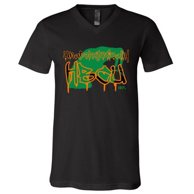 MDFL Designs Unapologetically HBCU FAMU V-Neck T-Shirt