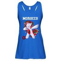 Morocco Dabbing Unicorn Moroccan Pride Moroccan Soccer Cool Gift Ladies Essential Flowy Tank