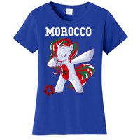 Morocco Dabbing Unicorn Moroccan Pride Moroccan Soccer Cool Gift Women's T-Shirt