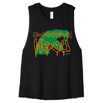 Mdfl Designs Unapologetically Hbcu Famu Women's Racerback Cropped Tank