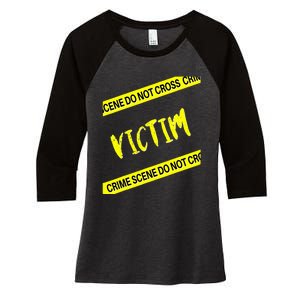 Mystery Dinner Victim Women's Tri-Blend 3/4-Sleeve Raglan Shirt