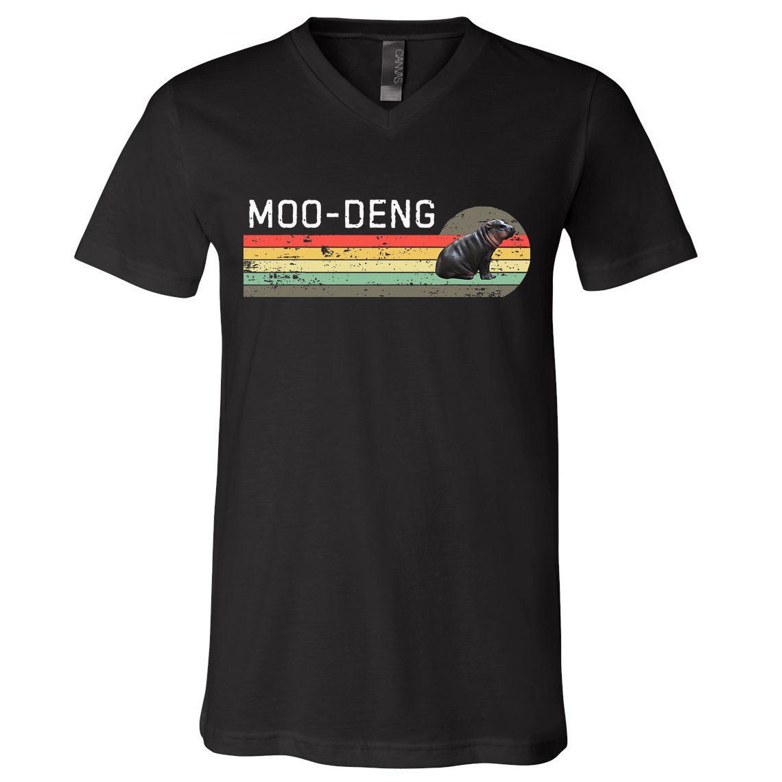 Moo Deng Vintage V-Neck T-Shirt