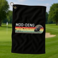 Moo Deng Vintage Golf Towel