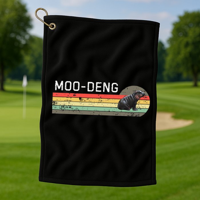 Moo Deng Vintage Golf Towel