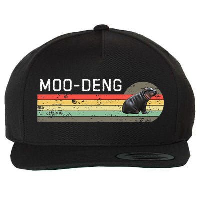 Moo Deng Vintage Wool Snapback Cap