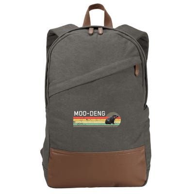 Moo Deng Vintage Cotton Canvas Backpack