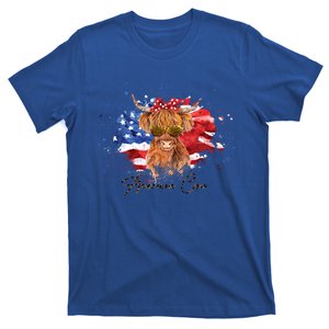 Memorial Day Veterans Day 4th Of July Patriotic American Cow Funny Gift T-Shirt