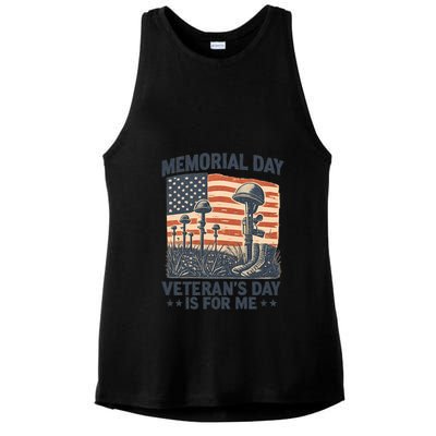 Memorial Day - Veteran's Day is for Me Ladies PosiCharge Tri-Blend Wicking Tank