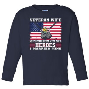 Memorial Day Veteran Wife Toddler Long Sleeve Shirt