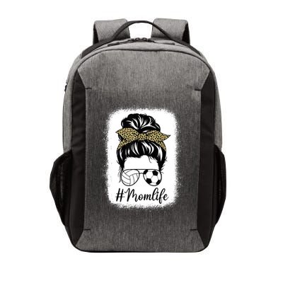 Mothers Day Volleyball And Soccer Mom Life Messy Bun Leopard Vector Backpack