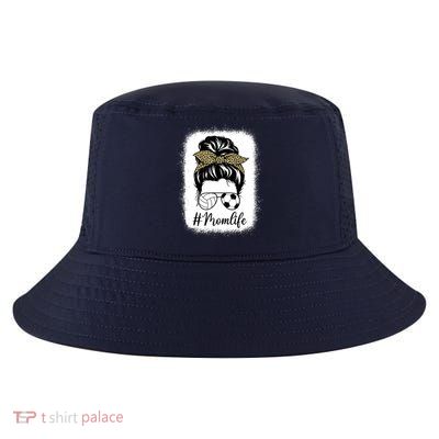 Mothers Day Volleyball And Soccer Mom Life Messy Bun Leopard Cool Comfort Performance Bucket Hat