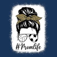 Mothers Day Volleyball And Soccer Mom Life Messy Bun Leopard Cooling Performance Crew T-Shirt