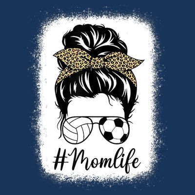 Mothers Day Volleyball And Soccer Mom Life Messy Bun Leopard T-Shirt