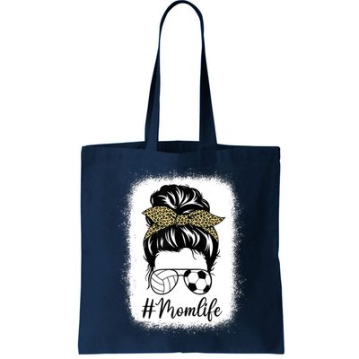Mothers Day Volleyball And Soccer Mom Life Messy Bun Leopard Bag