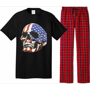 Memorial Day Veterans Day 4th Of July Patriotic Usa Skull Gift Pajama Set