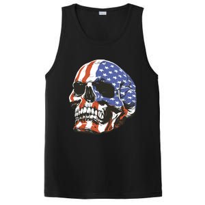 Memorial Day Veterans Day 4th Of July Patriotic Usa Skull Gift PosiCharge Competitor Tank