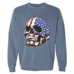 Memorial Day Veterans Day 4th Of July Patriotic Usa Skull Gift Garment-Dyed Sweatshirt