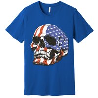 Memorial Day Veterans Day 4th Of July Patriotic Usa Skull Gift Premium T-Shirt