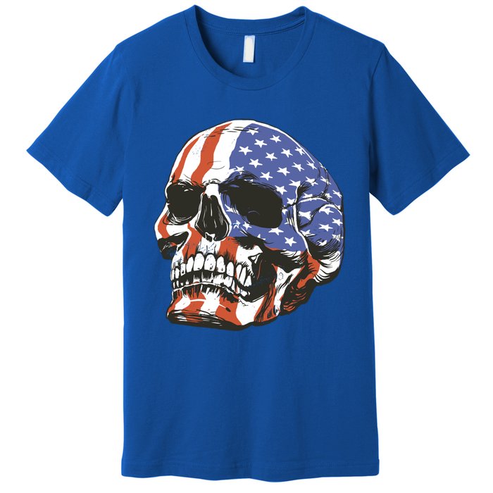 Memorial Day Veterans Day 4th Of July Patriotic Usa Skull Gift Premium T-Shirt