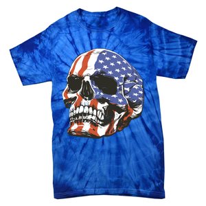 Memorial Day Veterans Day 4th Of July Patriotic Usa Skull Gift Tie-Dye T-Shirt