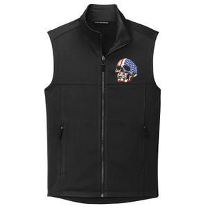 Memorial Day Veterans Day 4th Of July Patriotic Usa Skull Gift Collective Smooth Fleece Vest