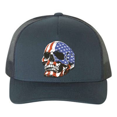 Memorial Day Veterans Day 4th Of July Patriotic Usa Skull Gift Yupoong Adult 5-Panel Trucker Hat