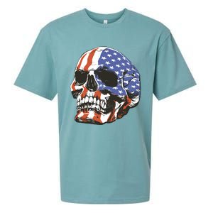 Memorial Day Veterans Day 4th Of July Patriotic Usa Skull Gift Sueded Cloud Jersey T-Shirt