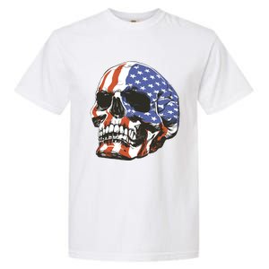 Memorial Day Veterans Day 4th Of July Patriotic Usa Skull Gift Garment-Dyed Heavyweight T-Shirt