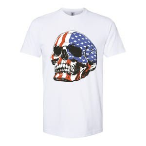 Memorial Day Veterans Day 4th Of July Patriotic Usa Skull Gift Softstyle CVC T-Shirt