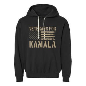 Moe Davis Veterans For Kamala Harris 2024 Garment-Dyed Fleece Hoodie