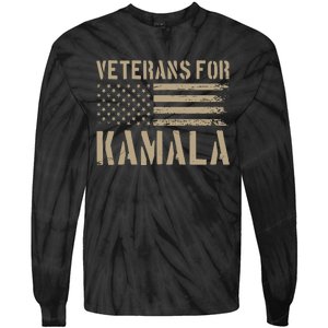 Moe Davis Veterans For Kamala Harris 2024 Tie-Dye Long Sleeve Shirt