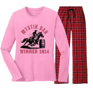 Mystik Dan Winner Horse Racingp Kentucky Women's Long Sleeve Flannel Pajama Set 