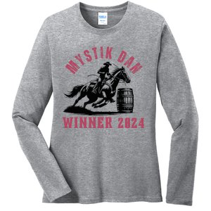 Mystik Dan Winner Horse Racingp Kentucky Ladies Long Sleeve Shirt