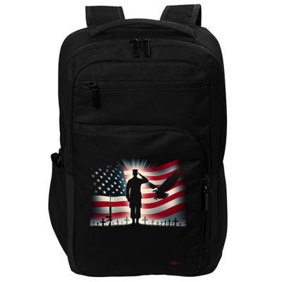Memorial Day We Will Never Forget Remember The Fallen Flag Impact Tech Backpack
