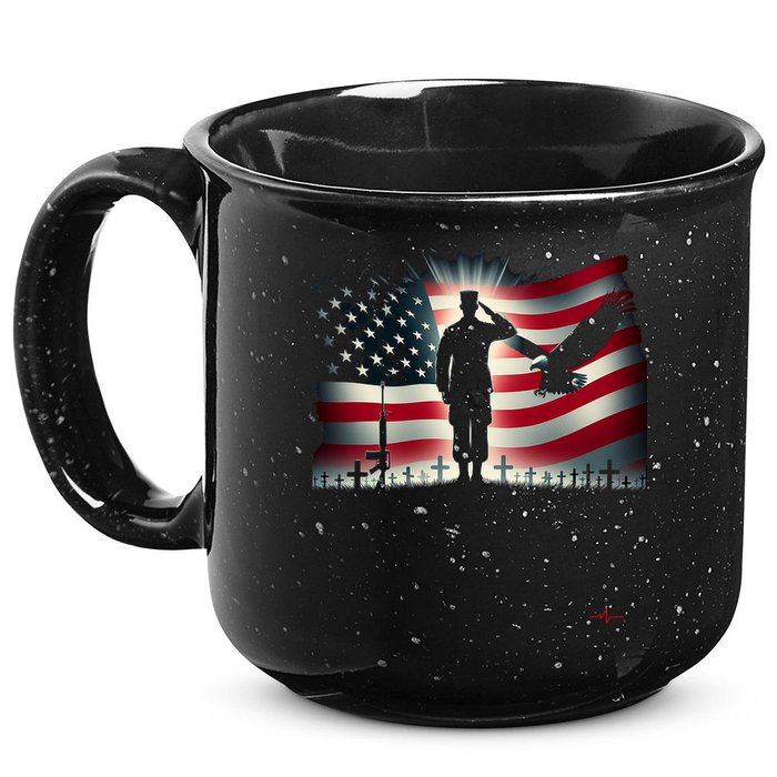Memorial Day We Will Never Forget Remember The Fallen Flag 15oz Campfire Ceramic Mug