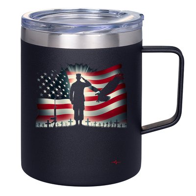 Memorial Day We Will Never Forget Remember The Fallen Flag 12oz Stainless Steel Coffee Mug