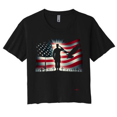 Memorial Day We Will Never Forget Remember The Fallen Flag Crop Top