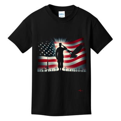 Memorial Day We Will Never Forget Remember The Fallen Flag Kids T-Shirt
