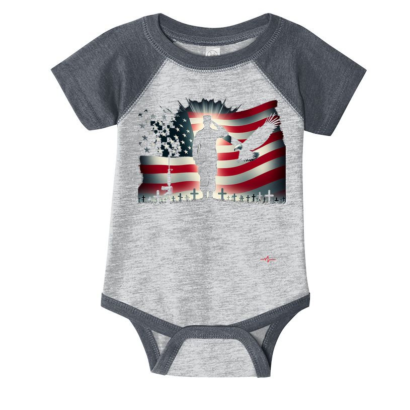 Memorial Day We Will Never Forget Remember The Fallen Flag Infant Baby Jersey Bodysuit
