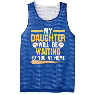 My Daughter Will Be Waiting For You At Home Softball Mom Gift Mesh Reversible Basketball Jersey Tank