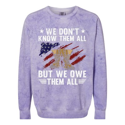 Memorial Day We Owe Them All Patriotic Veteran Colorblast Crewneck Sweatshirt