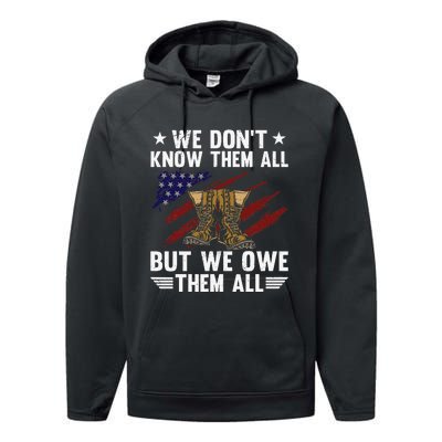 Memorial Day We Owe Them All Patriotic Veteran Performance Fleece Hoodie