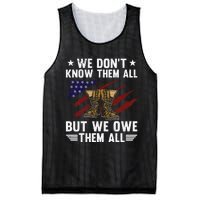 Memorial Day We Owe Them All Patriotic Veteran Mesh Reversible Basketball Jersey Tank