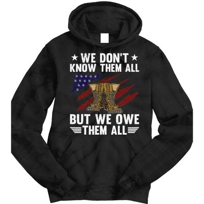 Memorial Day We Owe Them All Patriotic Veteran Tie Dye Hoodie