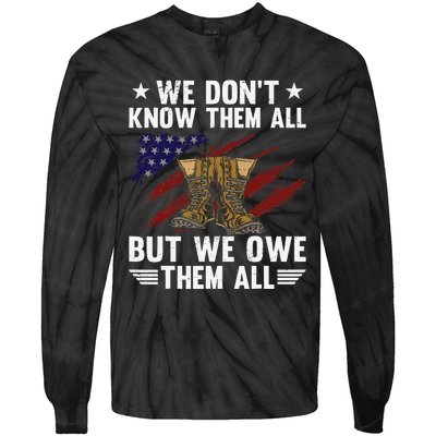 Memorial Day We Owe Them All Patriotic Veteran Tie-Dye Long Sleeve Shirt