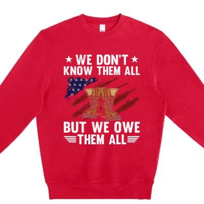 Memorial Day We Owe Them All Patriotic Veteran Premium Crewneck Sweatshirt