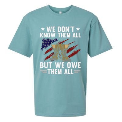 Memorial Day We Owe Them All Patriotic Veteran Sueded Cloud Jersey T-Shirt